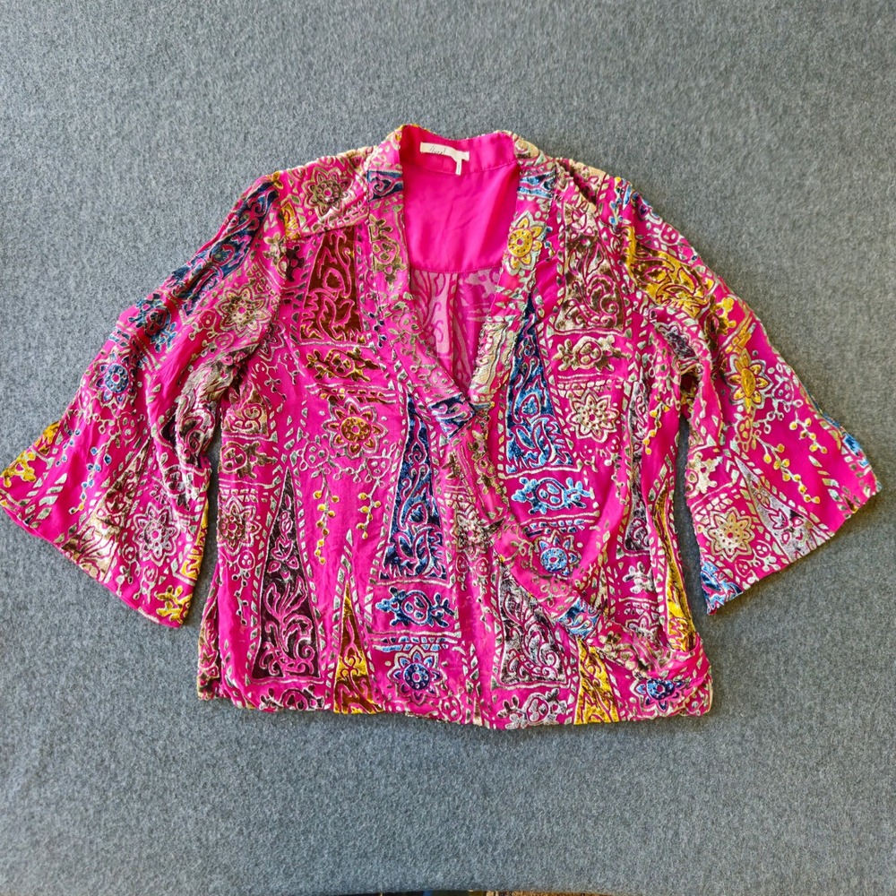 Anthropologie Floreat Top S Velvet Burnout Silk Indie Stevie Nicks Whimsigoth